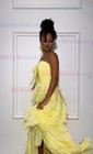 Ball Gown Strapless Chiffon Tiered Prom Dresses