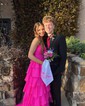 Ball Gown Strapless Chiffon Ruffle Tiered Prom Dresses