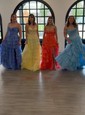 Ball Gown Strapless Chiffon Ruffle Tiered Prom Dresses