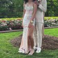 Sheath/Column Strapless Sparkly Sequin Prom Dresses With Beading