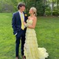 Ball Gown Strapless Chiffon Tiered Prom Dresses With Appliques