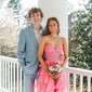 Ball Gown Strapless Chiffon Tiered Prom Dresses With Appliques