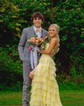 Ball Gown Strapless Chiffon Tiered Prom Dresses With Appliques