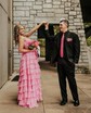 Ball Gown Strapless Chiffon Tiered Prom Dresses With Appliques