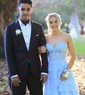 Ball Gown Strapless Chiffon Tiered Prom Dresses With Appliques