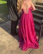 A-line Cowl Neck Tulle Prom Dresses With Ruched