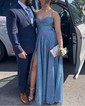 A-line Cowl Neck Tulle Prom Dresses With Ruched