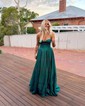 A-line Cowl Neck Tulle Prom Dresses With Ruched