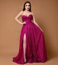A-line Cowl Neck Tulle Prom Dresses With Ruched