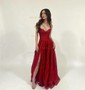 A-line Cowl Neck Tulle Prom Dresses With Ruched