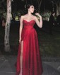 A-line Cowl Neck Tulle Prom Dresses With Ruched