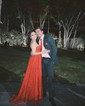 A-line Cowl Neck Tulle Prom Dresses With Ruched