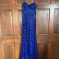 Mermaid V-neck Sparkly Velvet Sequin Prom Dresses