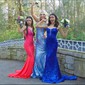 Mermaid V-neck Sparkly Velvet Sequin Prom Dresses