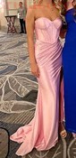 Sheath/Column Sweetheart Satin Corset Prom Dresses With Ruched