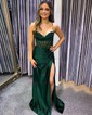 Sheath/Column Sweetheart Satin Corset Prom Dresses With Ruched