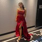 Sheath/Column Off-the-shoulder Satin Corset Prom Dresses With Appliques