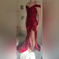 Sheath/Column Off-the-shoulder Satin Prom Dresses With Appliques