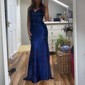 Mermaid V-neck Glitter Corset Prom Dresses With Appliques