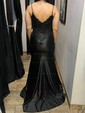 Mermaid V-neck Glitter Corset Prom Dresses With Appliques
