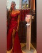 Sheath/Column Off-the-shoulder Satin Corset Prom Dresses With Appliques