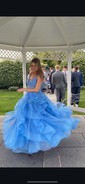 Princess Off-the-shoulder Tulle Ruffle Prom Dresses With Appliques