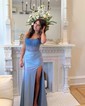 Mermaid Strapless Jersey Corset Prom Dresses With Beading