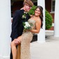 Sheath/Column Strapless Sparkly Sequin Prom Dresses With Beading