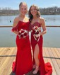 Sheath/Column Strapless Sparkly Sequin Prom Dresses With Beading