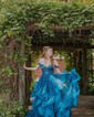 Princess Sweetheart Tulle Ruffle Prom Dresses With Appliques
