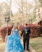 Princess Sweetheart Tulle Ruffle Prom Dresses With Appliques