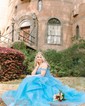 Princess Sweetheart Tulle Ruffle Prom Dresses With Appliques