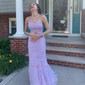 Black Mermaid Scoop Neck Backless Tulle Prom Dresses With Appliques