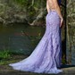Mermaid Scoop Neck Backless Tulle Prom Dresses With Appliques