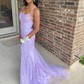 Mermaid Scoop Neck Backless Tulle Prom Dresses With Appliques