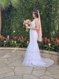 Mermaid Scoop Neck Tulle Beaded Prom Dresses With Appliques