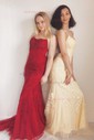 Mermaid Scoop Neck Tulle Beaded Prom Dresses With Appliques