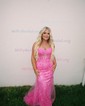 Mermaid Strapless Tulle Corset Prom Dresses With Appliques