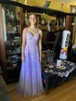 Sheath/Column Sweetheart Tulle Sweep Train Appliques Lace Prom Dresses