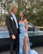 Sheath/Column Strapless Satin Corset Prom Dresses With Beading