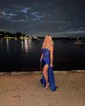Sheath/Column Sweetheart Satin Corset Prom Dresses With Appliques