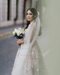 Ball Gown Square Neck Lace Floor-length Floral Prom Dresses