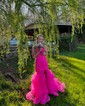 Mermaid Sweetheart Tulle Tiered Prom Dresses With Appliques