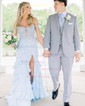 Mermaid Off-the-shoulder Chiffon Tiered Prom Dresses With Appliques