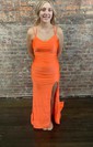 Mermaid V-neck Jersey Backless Prom Dresses With Ruched