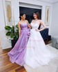 Princess Strapless Tulle Ruffle Prom Dresses