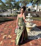 Sheath/Column Sweetheart Satin Corset Prom Dresses With Appliques
