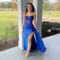 Sheath/Column Sweetheart Satin Corset Prom Dresses With Appliques