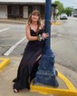 Sheath/Column Sweetheart Satin Corset Prom Dresses With Appliques