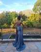 Sheath/Column Sweetheart Satin Corset Prom Dresses With Appliques